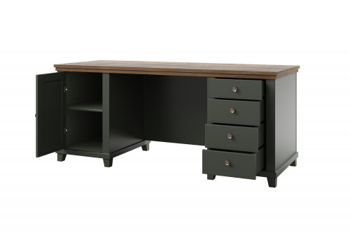 Письменный стол на 1 дверь и 4 ящика Helvetia EVORA 24ZRJU07 (зеленый/дуб Лефкас)