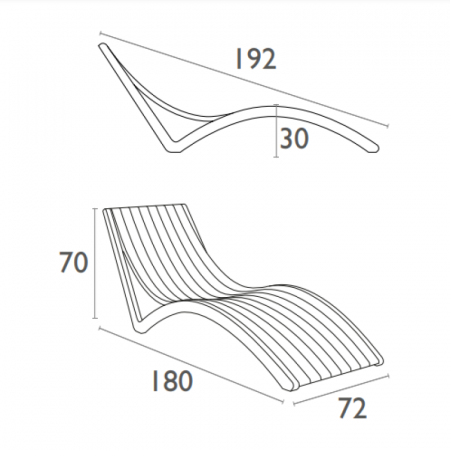 Шезлонг из полипропилена Siesta Slim (бежевый)