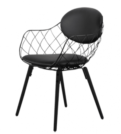 Кресло обеденное металлическое Cool- Pina (черный, белый)