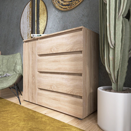 Комод без ручек EVR- Лайт КЛ-3 дуб Сонома