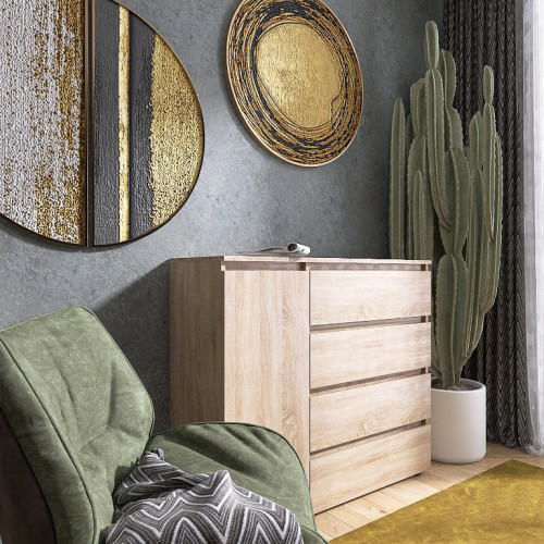 Комод без ручек EVR- Лайт КЛ-3 дуб Сонома