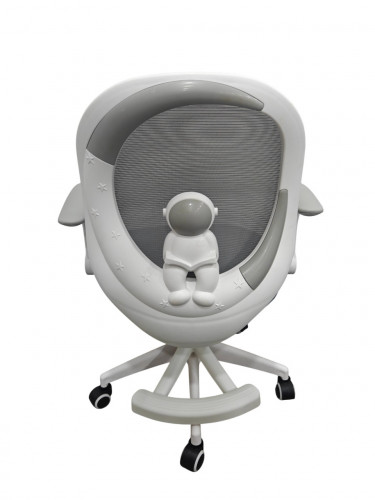 Кресло вращающееся детское с подставкой для ног Perfect KIDS ASTRONAUT серый