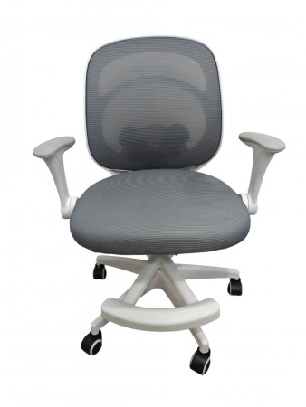 Кресло вращающееся детское с подставкой для ног Perfect KIDS ASTRONAUT серый