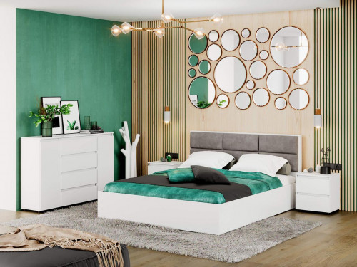 Спальня (модульная) EVR- Лайт-2 белый(нимфея альба)