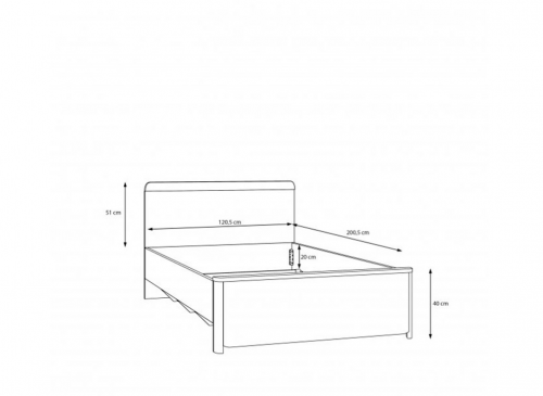 Кровать двухспальная PL- Forte Surfinio SFNL1121 (120х200)