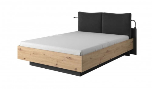 Кровать (каркас) Perfect Home Нест / Nest 160 с мягким изголовьем двуспальная Дуб артизан/антрацит