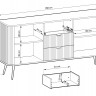 Комод Perfect Home Зова/Zova 2-дверный с 3 ящиками и черными ножками KSZ168 Белый