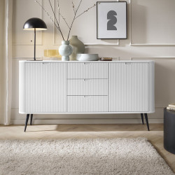 Комод Perfect Home Зова/Zova 2-дверный с 3 ящиками и черными ножками KSZ168 Белый
