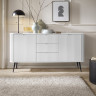 Комод Perfect Home Зова/Zova 2-дверный с 3 ящиками и черными ножками KSZ168 Белый