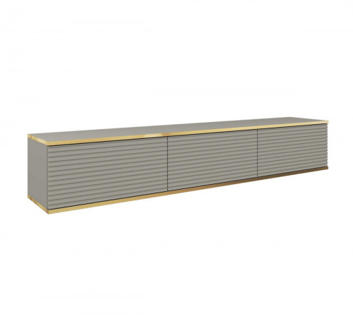 Тумба под ТВ навесная Perfect Home Оро / Oro RTV175 MDF 3-дверная Серый