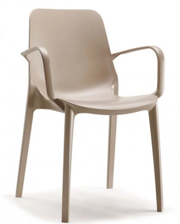 Стул пластиковый с подлокотниками VLL- SCAB GINEVRA Dove grey
