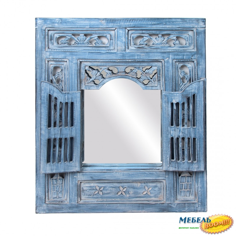 ETN- Зеркало со ставнями 60х70 (голубое)  