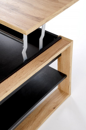 Стол трансформер с подъемной столешницей HALMAR BETTY дуб артизан/черный