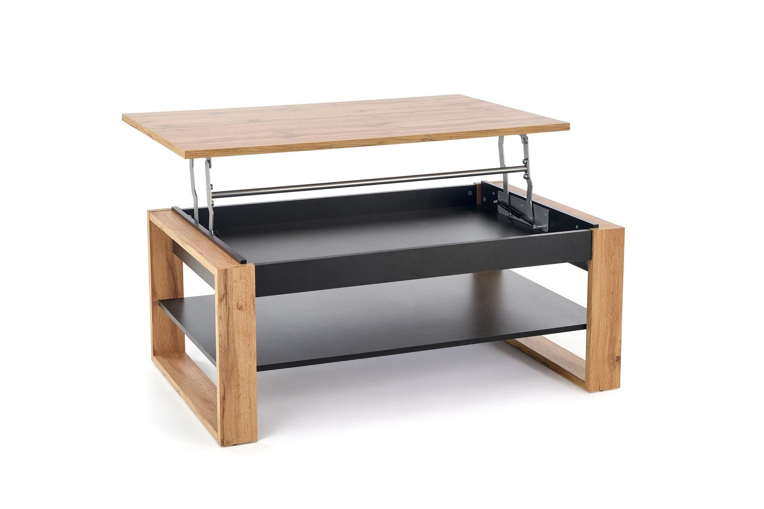 Стол трансформер с подъемной столешницей HALMAR BETTY дуб артизан/черный