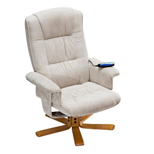 Кресло массажное IDEA с бежевой подставкой для ног