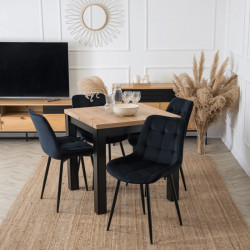 Стул кухонный Ont- CHRIS Черный велюр/черный