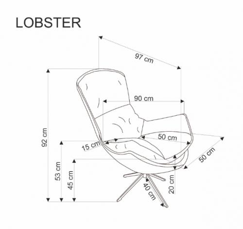 Кресло - шезлонг мягкое HALMAR LOBSTER (бежевый хакки) 