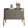 Тумба прикроватная Wood с двумя ящиками Антрацит 50х40х44см (золотые ножки) (LION-041334) ТОП