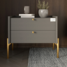 Тумба прикроватная Wood с двумя ящиками Антрацит 50х40х44см (золотые ножки) (LION-041334) ТОП