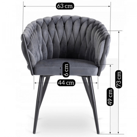 Кресло MEBEL ELITE ELENA серый велюр