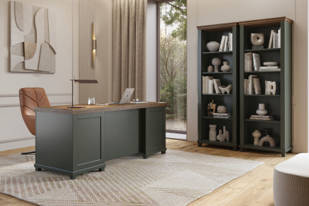 Книжный шкаф Helvetia EVORA 24ZRJU88 (зеленый/дуб Лефкас)