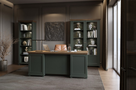 Книжный шкаф Helvetia EVORA 24ZRJU88 (зеленый/дуб Лефкас)