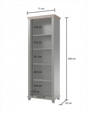 Книжный шкаф Helvetia EVORA 24ZRJU88 (зеленый/дуб Лефкас)