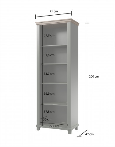 Книжный шкаф Helvetia EVORA 24ZRJU88 (зеленый/дуб Лефкас)