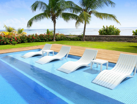 Шезлонг из полипропилена Siesta Slim (белый)