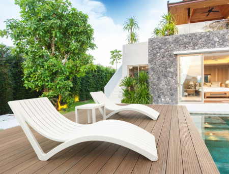 Шезлонг из полипропилена Siesta Slim (белый)