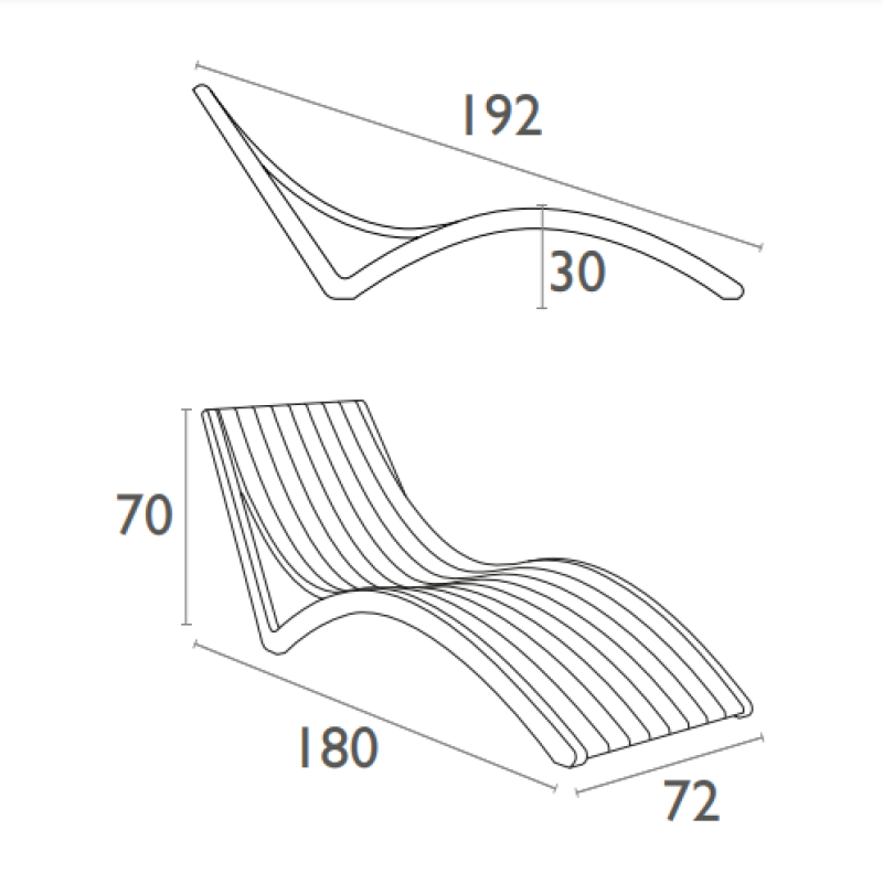 Шезлонг из полипропилена Siesta Slim (белый)