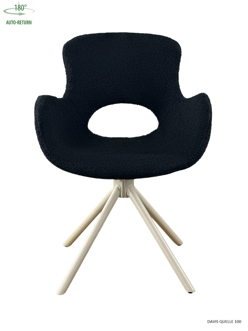 Стул обеденный с автоповоротом MIYA Perfect (черный/бежевый)