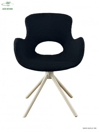 Стул обеденный с автоповоротом MIYA Perfect (черный/бежевый)