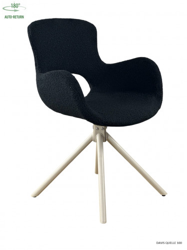 Стул обеденный с автоповоротом MIYA Perfect (черный/бежевый)