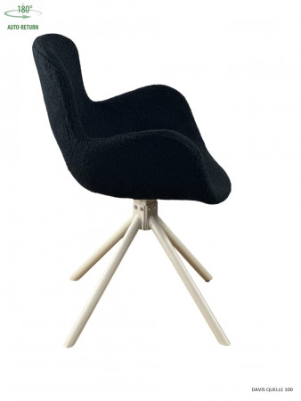 Стул обеденный с автоповоротом MIYA Perfect (черный/бежевый)