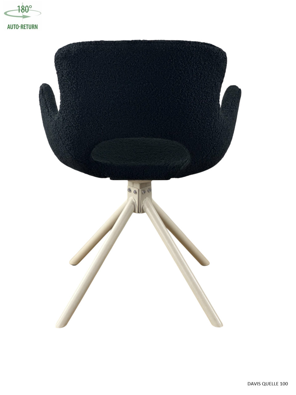 Стул обеденный с автоповоротом MIYA Perfect (черный/бежевый)