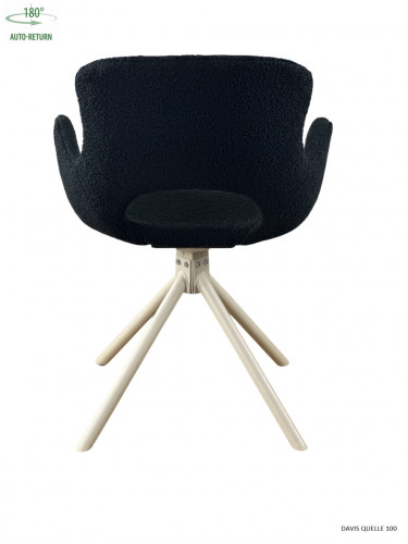 Стул обеденный с автоповоротом MIYA Perfect (черный/бежевый)