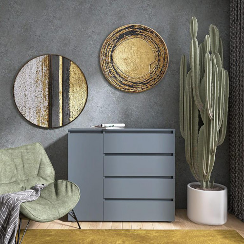 Комод без ручек EVR- Лайт КЛ-3 графит