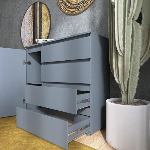 Комод без ручек EVR- Лайт КЛ-3 графит