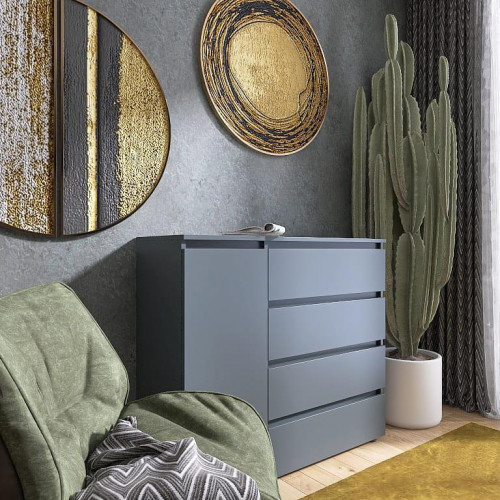 Комод без ручек EVR- Лайт КЛ-3 графит