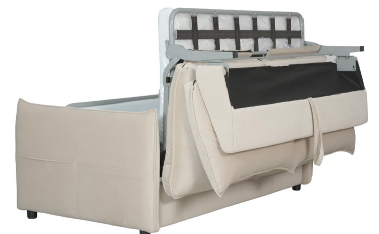 Диван-кровать с эффектом памяти CRV- Meadow Greek marble velvet 3-местный раскладной,бежевый