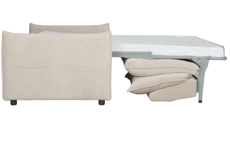 Диван-кровать с эффектом памяти CRV- Meadow Greek marble velvet 3-местный раскладной,бежевый