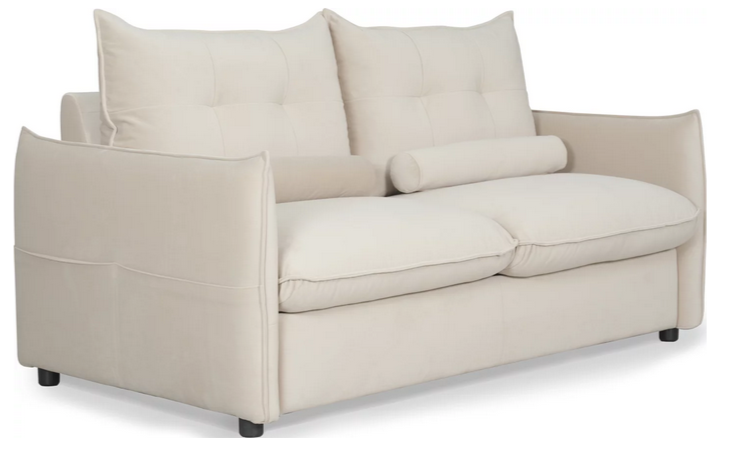 Диван-кровать с эффектом памяти CRV- Meadow Greek marble velvet 3-местный раскладной,бежевый