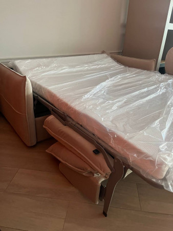 Диван-кровать с эффектом памяти CRV- Meadow Greek marble velvet 3-местный раскладной,бежевый