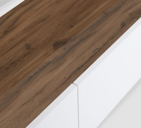 Тумба ТВ MRK- Нео 1,6 м Глянец дуб Ливорно/ супермат Белый 