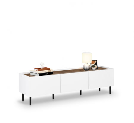 Тумба ТВ MRK- Нео 1,6 м Глянец дуб Ливорно/ супермат Белый 