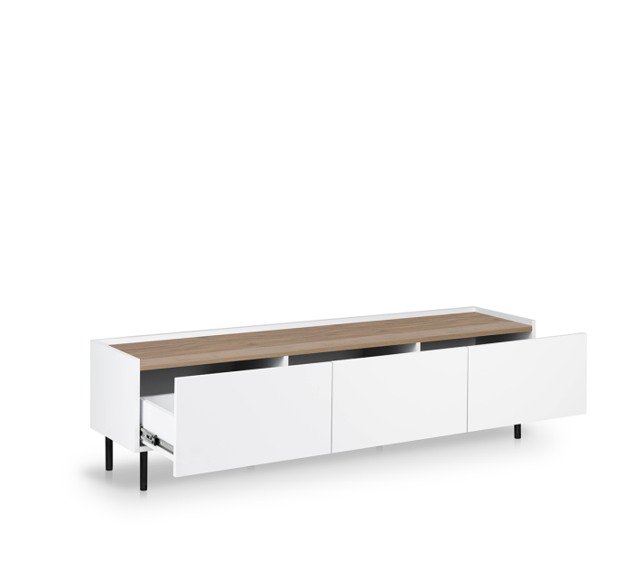 Тумба ТВ MRK- Нео 1,6 м Глянец дуб Ливорно/ супермат Белый 