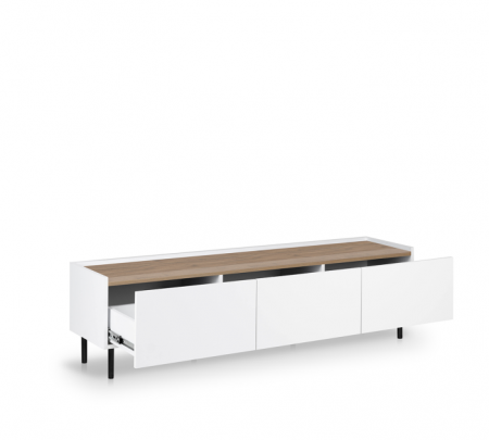 Тумба ТВ MRK- Нео 1,6 м Глянец дуб Ливорно/ супермат Белый 