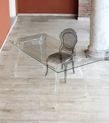 Стол обеденный стеклянный DAL SEGNO CA- Belle Epoque (прозрачные ножки)