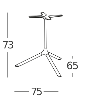 Стол обеденный VLL- SCAB Tripé D70 Folding 5006 H73 (тортора/эффект камня)